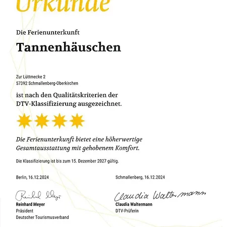 Tannenhäuschen Sauerland Ferienhaus Schmallenberg